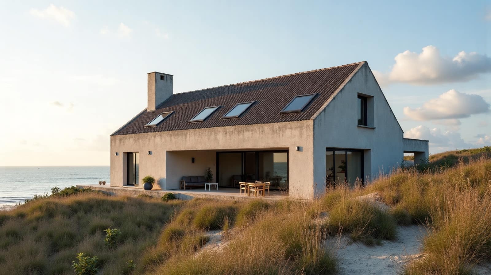 Villa balnéaire à toiture d'ardoise face à la mer à Pornichet